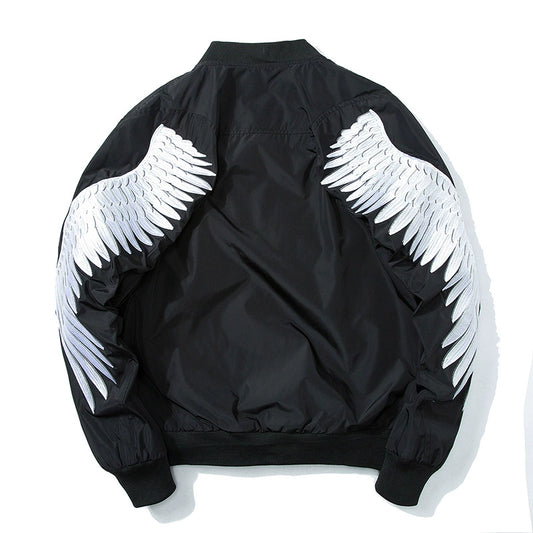 Embroidered Wings Spring and Autumn Couple's Bomber Jacket