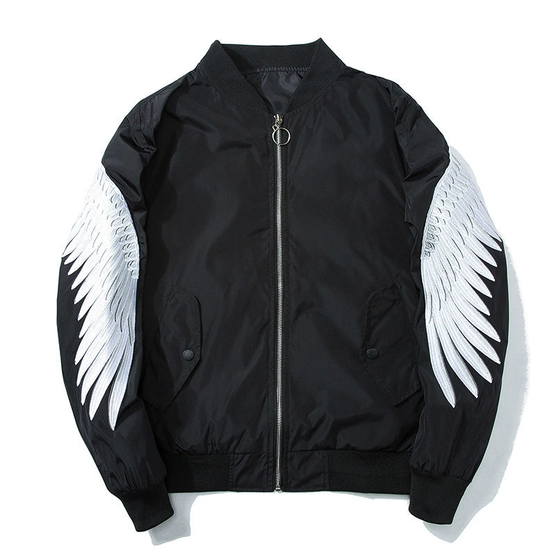 Embroidered Wings Spring and Autumn Couple's Bomber Jacket