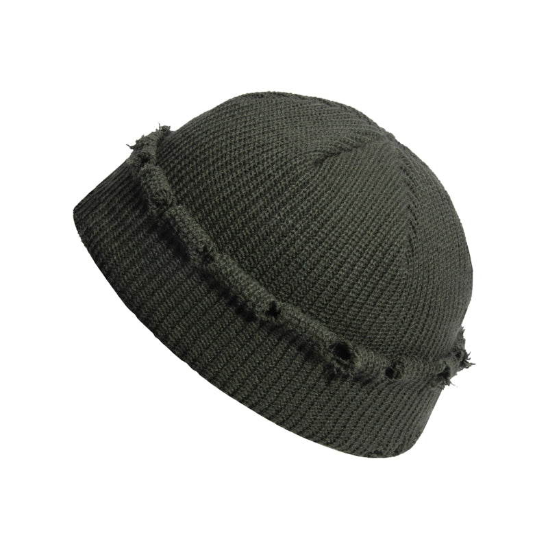 Hip Hop Autumn and Winter Beggar Ripped Cool Short Skullcap