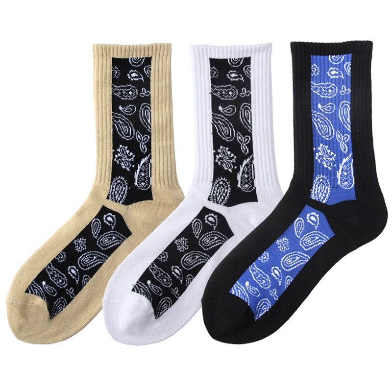 Paisley West Coast Mid-Length Hip-Hop Socks