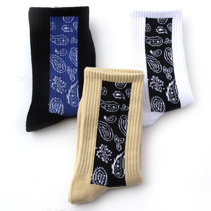 Paisley West Coast Mid-Length Hip-Hop Socks