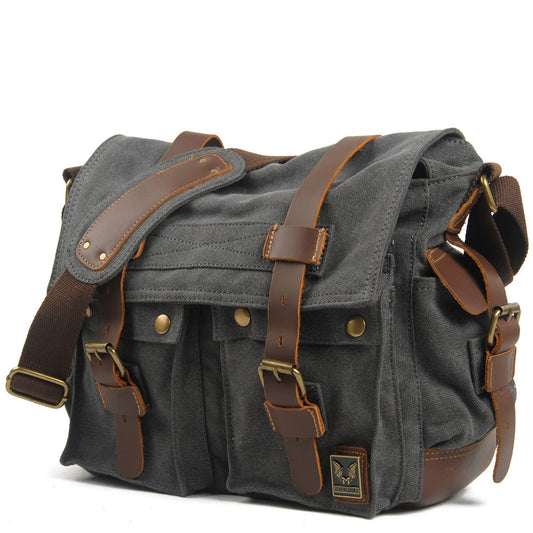 Retro Waterproof Canvas Outdoor Casual Motorcycle Messenger Bag