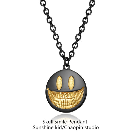 Girls Wear Dark Smiley Face Fashion Brand Metallic Skull