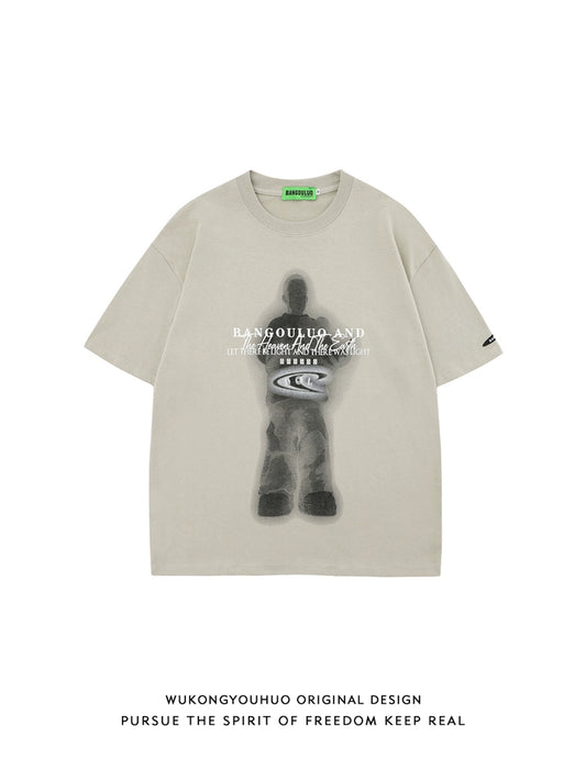 Wukong Goods Hip Hop Casual Printed Short Sleeves T-shirt