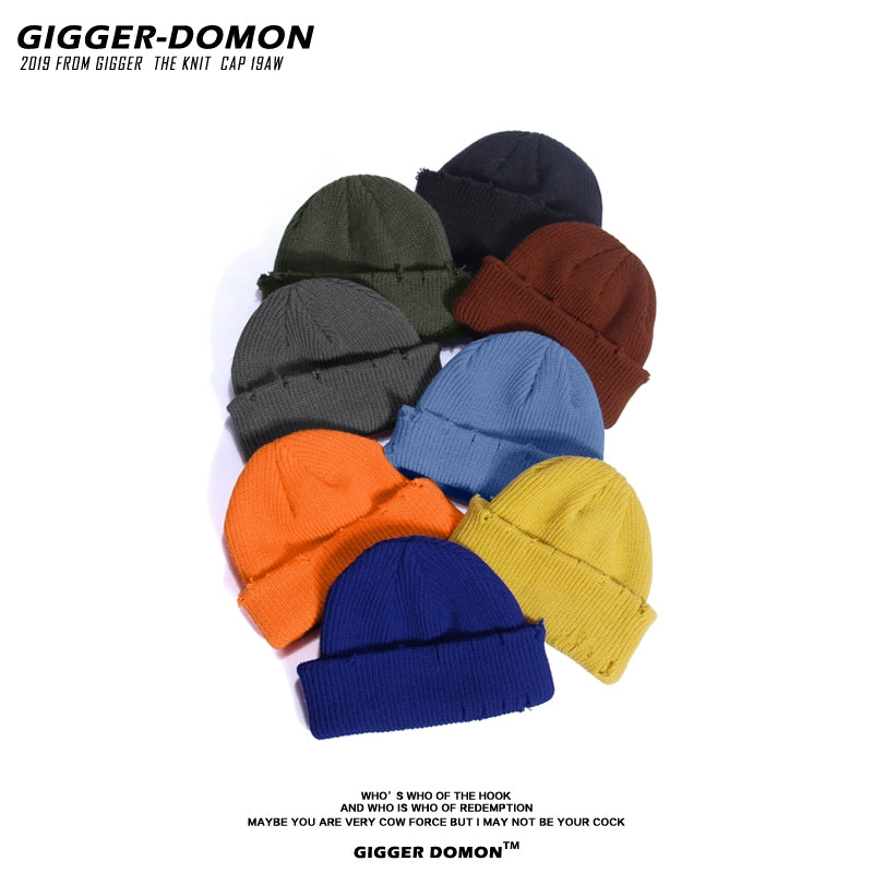 Hip Hop Autumn and Winter Beggar Ripped Cool Short Skullcap