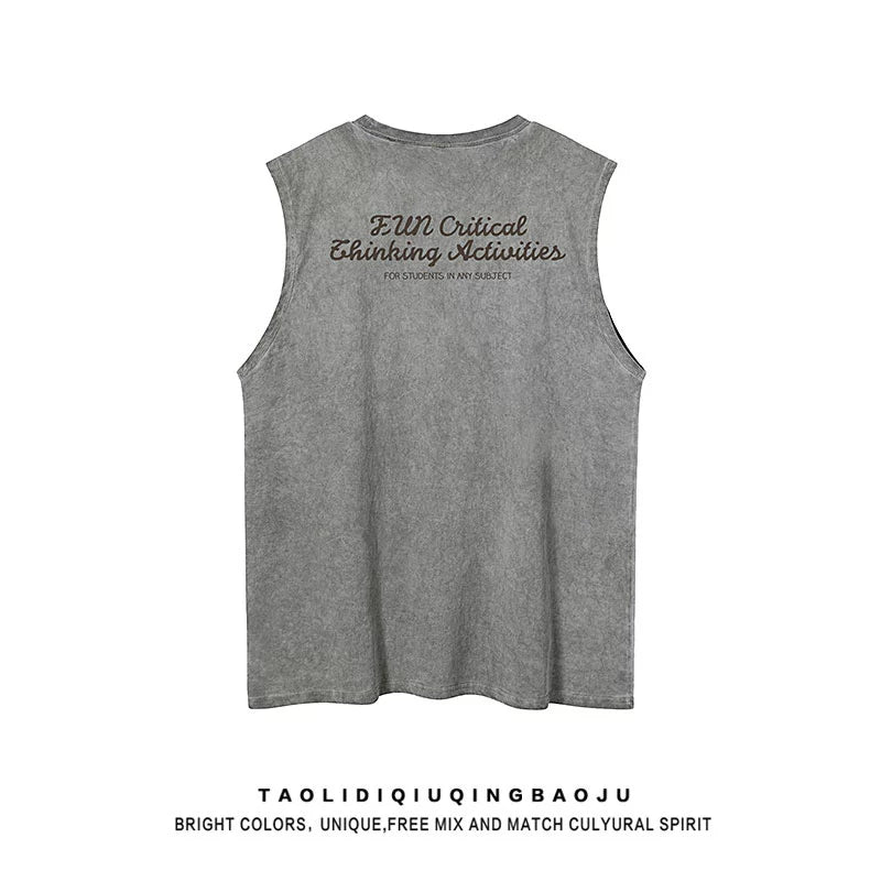 Fashion Brand Angel Print Casual Vest